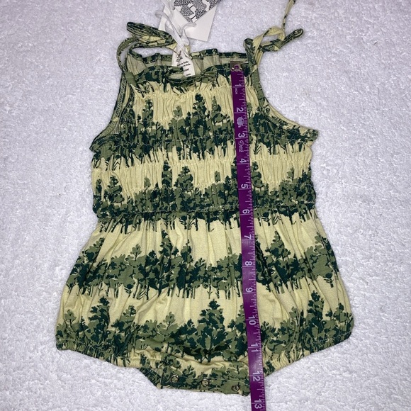 NWT sleeveless bubble | watercolor pine | bamboo kate quinn sunsuit 3/6m - Picture 2 of 7